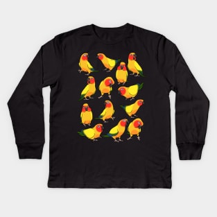 sun conure doodle pattern Kids Long Sleeve T-Shirt